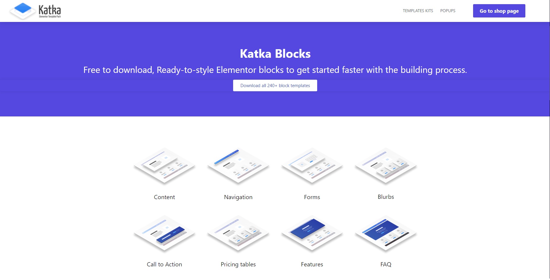 Katka gratis Elementor templates